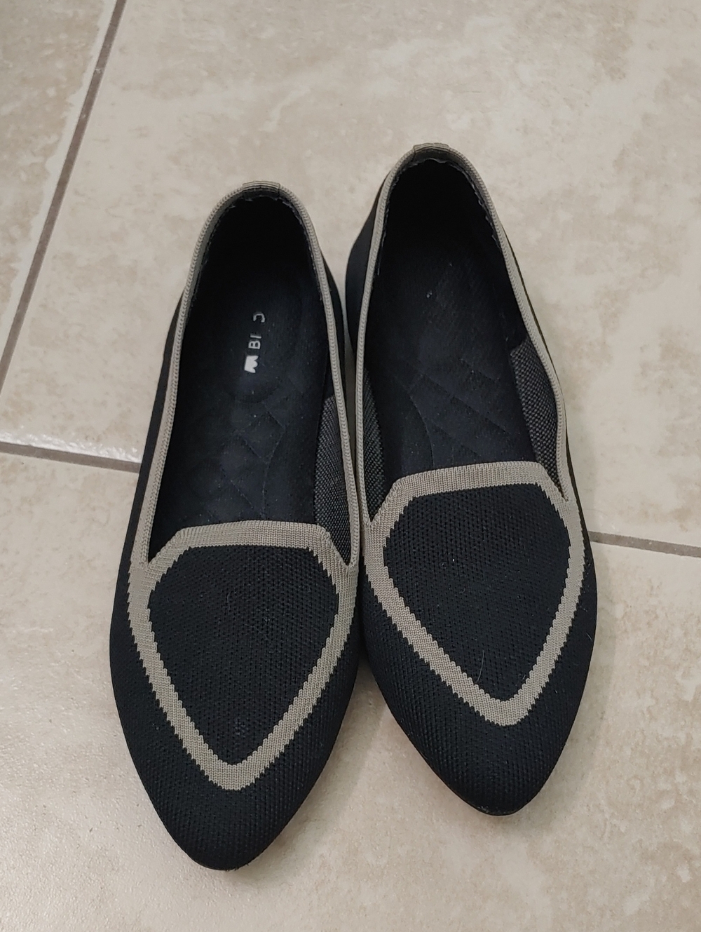 Birdies The Blackbird Pointed Knit Flats Women's 7 Slip-On Shoes